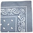 thumbnail image 1 of Mechaly Paisley Polyester Unisex Bandanas - 12 Pack - Dozen Wholesale (Grey), 1 of 2