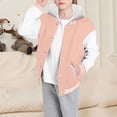 thumbnail image 2 of WEIYLL Boy's Tops Child Autumn Spring Long Sleeved Color Block Baseball Hooded Pink Outwear Jackets for 1-2 Years, 2 of 9