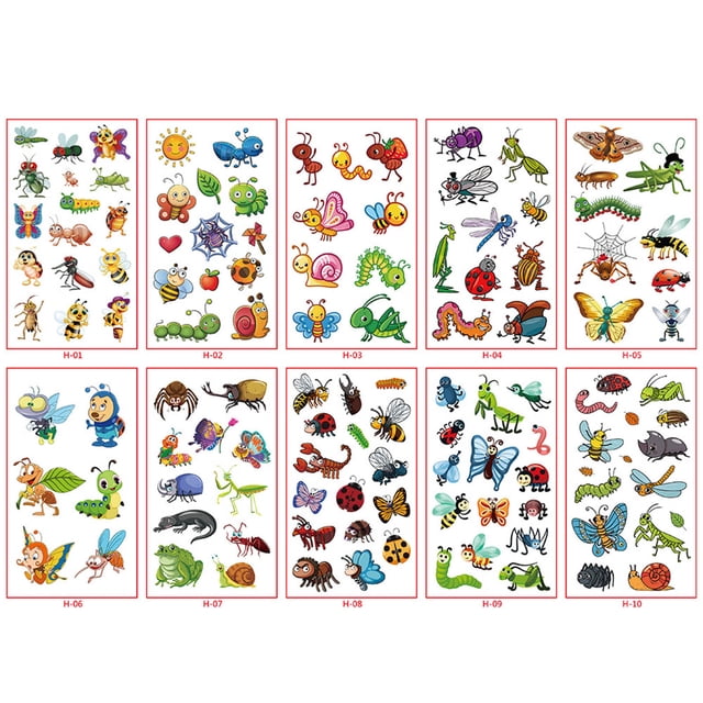 EGNMCR Kids Sticker Set Cute Watch Dinosaur Face Sticker Tattoo stickers Birthday Gifts for Kids