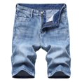 thumbnail image 1 of Men‘s High-end Ripped Personality Camouflage Stitching Trend Denim Shorts Hip Hop Work Shorts Men Summer Pants Jeans, 1 of 5