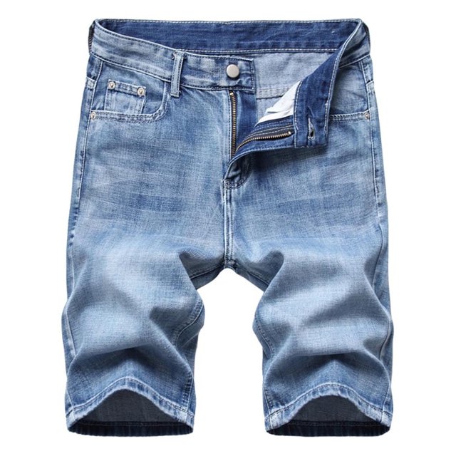 Men‘s High-end Ripped Personality Camouflage Stitching Trend Denim Shorts Hip Hop Work Shorts Men Summer Pants Jeans