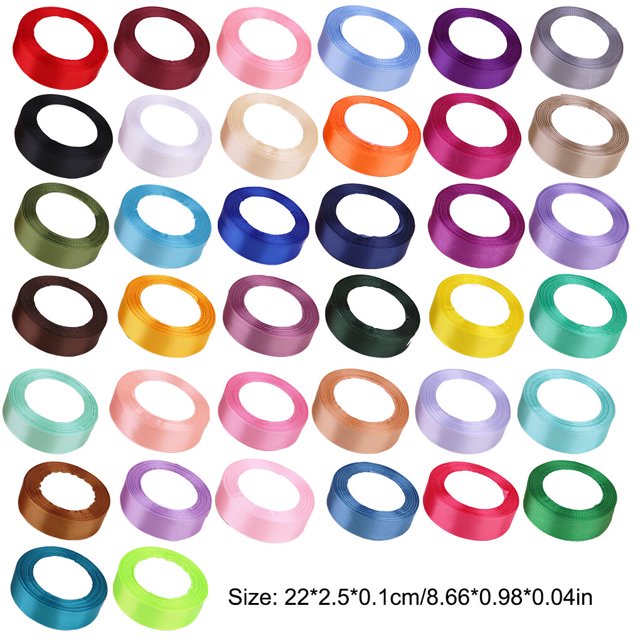 Gift Wrap Ribbon Wedding Clothes Making Supply Multi-color DIY Craft Accessories Festival Fabric Polyester Ribbons Box Ornaments Coffee 32