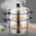 thumbnail image 4 of SUS560-3 Thick Stainless Steel Three-layer Steamer Cookware Stainless Steel Multicooker with 2 Perforated Steel Insert, 4 of 7