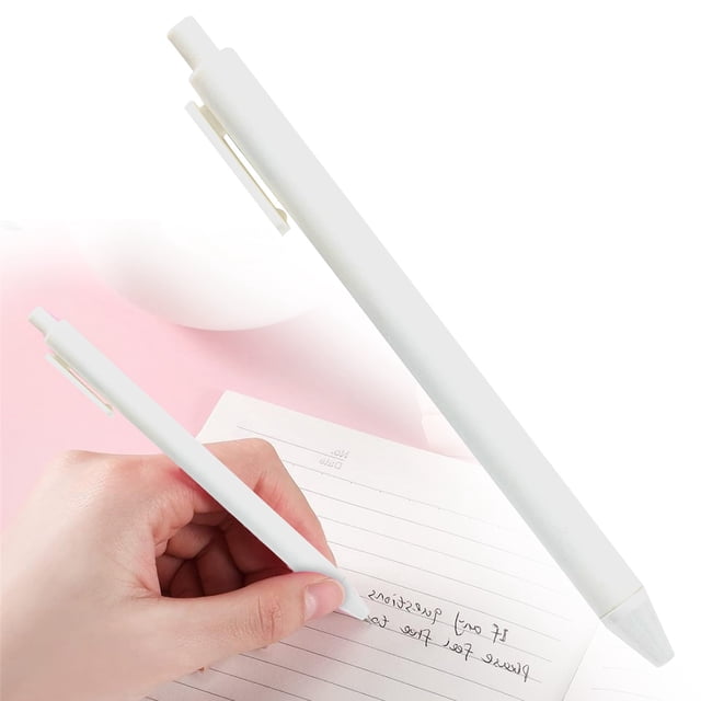 Moins de 1 $, Stylo-Bille Rétractable, Ensemble de Stylos-Bille Rétractables, Pointe Moyenne 1,0 mm pour une Expérience d'Écriture Confortable, Stylo à Clic, Blanc par Goohae