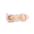 thumbnail image 4 of BLISSFUL STEP Women's Sandals Solid Color Mid Block Heels Lace up Sandals Pink 7, 4 of 8