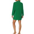 thumbnail image 3 of INSPIRE CHIC Chemise de Nuit à Manches Longues pour Femme, Col à Revers Cranté, Boutonnée, m Vert, 3 of 6