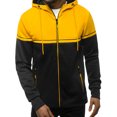 thumbnail image 1 of LUXUR Sweat à Capuche Homme Fermeture Éclair Complète Col à Capuche Cardigan Athlétique Manches Longues Jaune L, 1 of 2