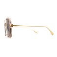 thumbnail image 5 of Womens Luxury Thin Metal Arm Mod Rectangle Butterfly Sunglasses Beige Brown, 5 of 5