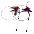 thumbnail image 1 of 2PCS Cat Teaser Wand Fake Feather Bell Decor Cat Teaser Toy Cat Interactive Toy, 1 of 8