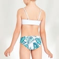 thumbnail image 4 of MIASHUI Maillot de Bain Deux Pièces pour Fille, Ensemble Bikini à Volants à Imprimé Graphique, Blanc, 7-8 Ans, 4 of 8