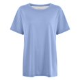 thumbnail image 5 of T-Shirts pour Femmes à Manches Courtes, Col Rond, T-Shirt Basique, Vêtements d'Été, Hauts de Sortie pour Femmes, 5 of 5