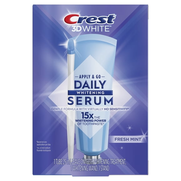 Crest 3DWhite Daily Whitening Serum Fresh Mint, Leave-on Teeth Whitening Treatment