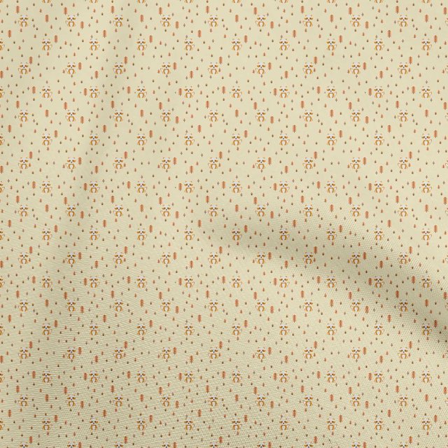 oneOone Polyester Spandex Light Yellow Fabric Fox Fabric For Sewing Printed Craft Fabric By The Yard 56 Inch Wide