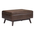 thumbnail image 4 of Simpli Home Owen - Ottoman - rectangular - faux air leather - distressed chestnut brown, 4 of 6