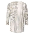 thumbnail image 4 of HKEJIAOI T-Shirts à Manches 3/4 pour Femmes à Imprimé Floral, Col Rond, Coupe Ample, T-Shirts Décontractés Mode, Chandails à Enfiler, Gris-B TG, 4 of 5