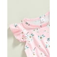 thumbnail image 3 of Kmbangi Robe Patchwork en Tulle à Imprimé Floral, Manches Volantées, Col Ras du Cou, Coupe Trapèze, pour Bébé, Enfants, Filles, Été, 1-5 Ans, 3 of 7