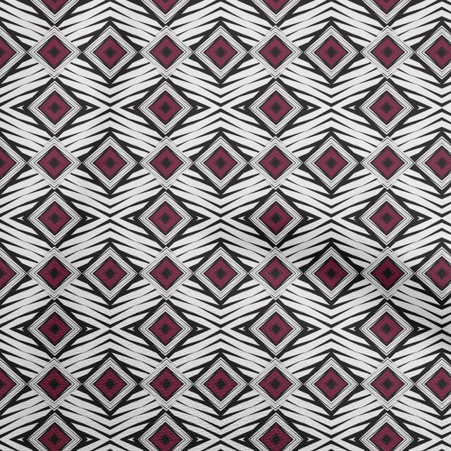 oneOone Cotton Flex Wine Fabric Abstract Geometric Craft Projects Decor Fabric Printed By The Yard 40 Inch Wide