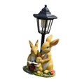 thumbnail image 3 of jinwen Garden Statue Solar Post Lamp Lawn Ornament for Spring Summer Decor Lifelike Rabbit, 3 of 9