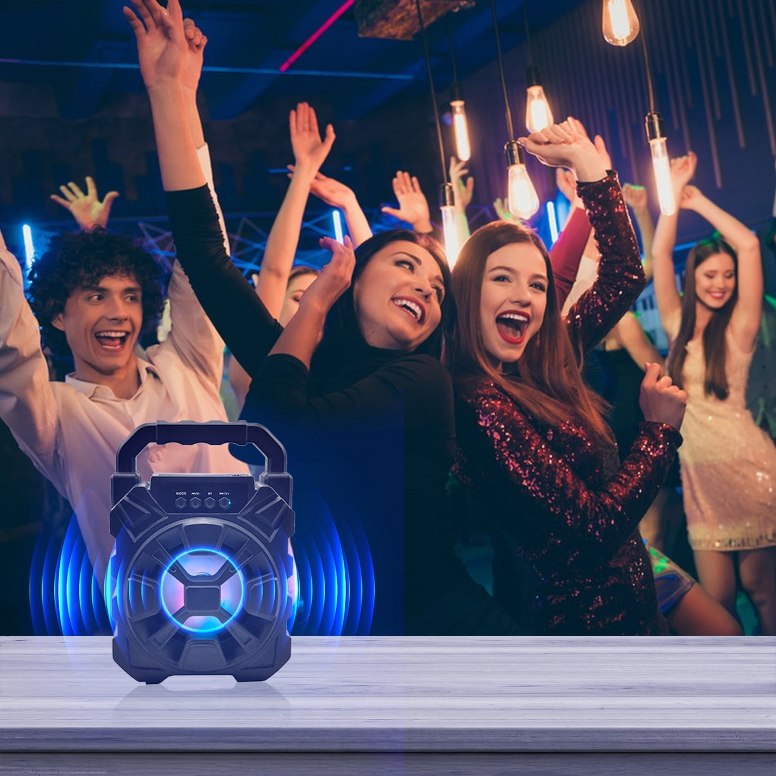 Chmadoxn Portable Wireless Bluetooth Speaker Portable Speaker Supports Bluetooth/ T-Flash Card/USB Drive/ AUX/ FM/ True Wireless Stereo Playback And Microphone Functions Bluetooth Speakers