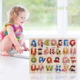 thumbnail image 2 of Jindong Kids Wooden Peg Puzzles Set with Alphabet Numbers Fruits Animals and Vehicles, 2 of 9