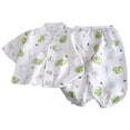 thumbnail image 3 of Kids Summer Pajama Set Short Sleeve Cloud Print Comfortable Sleepwear Loungewear For Toddler Children, 3 of 3