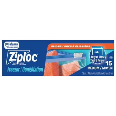 Ziploc® Sacs de Congélation à Glissière avec la Technologie Power Shield, Moyen
