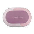 thumbnail image 2 of Bath Rug | Super Absorbent Non Slip Washable Bathroom Mat | Quick Dry Silica Gel Backing | Low Pile Modern Polyester | For Shower Bathtub Sink Door | 15.8x23.6in - Gray Blue Pink, 2 of 7