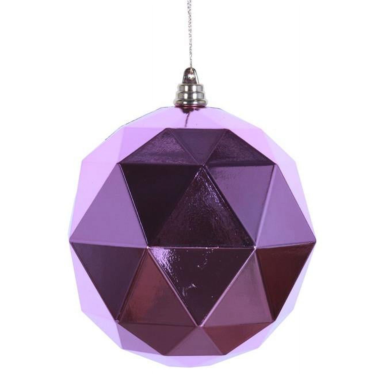 Vickerman M177579DS 8 in. Pink Shiny Geometric Christmas Ornament Ball