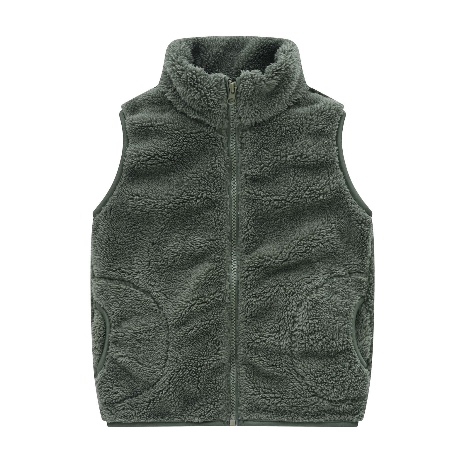 Fashion Boys Zip Up Vest MeetoTime Toddler Boys Girls Vest Sherpa Fleece Waistcoat Zip Up Sleeveless  Jacket With Pockets