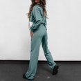 thumbnail image 4 of Fgnfyis Womens Tracksuits Set Womens Cargo Pant Two Piece Outfit Drawstring Full Zip Cropped Work Jacket and Drawstring Long Pant Sets Casual Pocket Solid Color Sweatsuit Trousers Sets Green L, 4 of 6