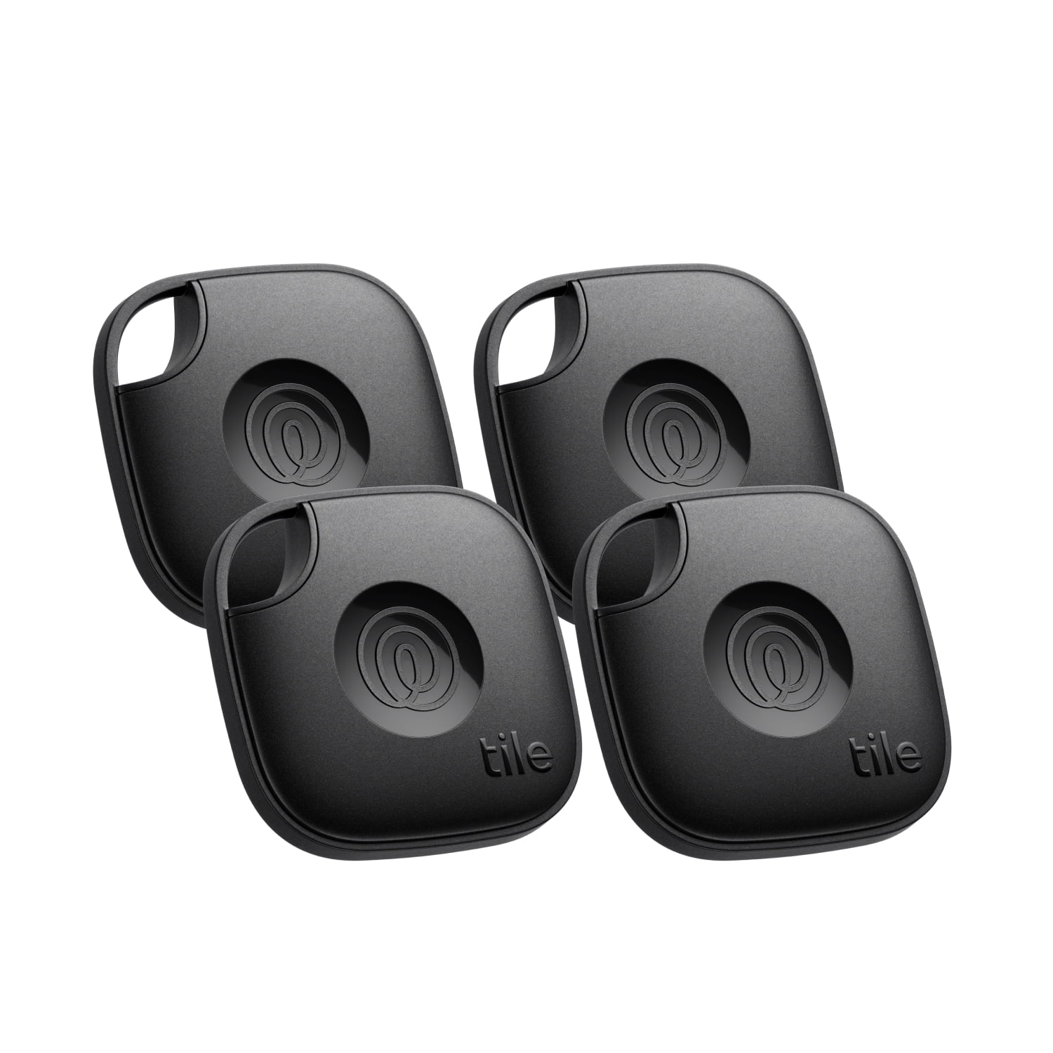 Life360 Tile Mate (2024) Bluetooth Tracker, both iOS and Android Compatible. 4-Pack Black