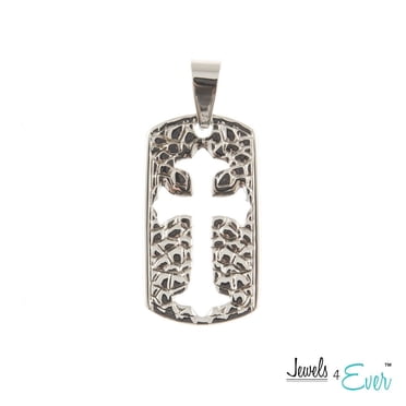 Pendentif à plaque pour chien Jewels 4 Ever en acier inoxydable avec croix