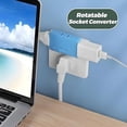 thumbnail image 4 of SLYNSHome Flat Wall Outlet Extender,3 Way Rotatable 180 Degree Portable Wall Tap Plug - Black, 4 of 7