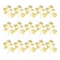 thumbnail image 1 of 15pcs Golden Maple Leaves Branch Simulate Ornament Wedding Fake Leaves Lifelike Artificial Maple Leaves Party Layout Decorations Craft Material (5pcs Leaves in 1 Branch), 1 of 8