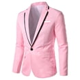 thumbnail image 2 of Men Solid Casual Long-sleeved Slim Single-row One-button Small Suit Coat, 2 of 9