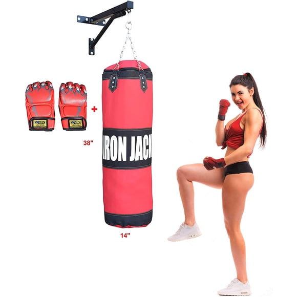 X Factor Boxing Punching Bag Heavy Bag Unfilled, Heavy Kicking Punching Training, Karate, Muay Thai, MMA, Mixed Martial Arts, Wall Bracket With Chains