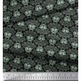thumbnail image 2 of Soimoi Black Rayon Fabric Filigree Damask Decor Fabric Printed Yard 56 Inch Wide, 2 of 3