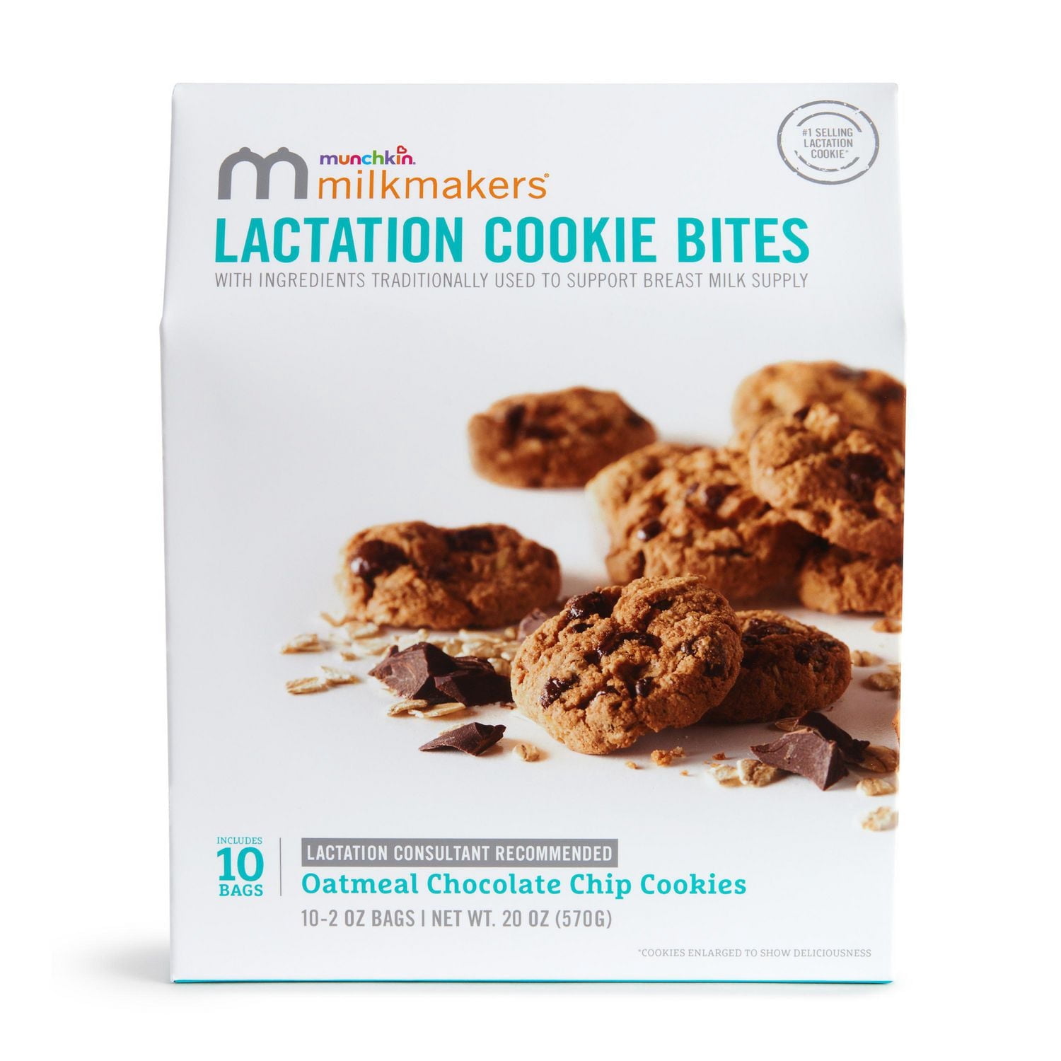 Milkmakers Bouchées de Biscuits de Lactation à l'Avoine et aux Pépites de Chocolat, 10x2oz Sachets