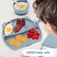 thumbnail image 3 of Baby Feeding Set， 6 Piece Baby Led Weaning Utensils Set Includes Infant Eating Utensils and Baby Bowl with Suction (Blue), 3 of 6
