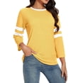 thumbnail image 3 of Timegard Hauts pour Femmes Grande Taille Col Rond Manches 3/4 T-Shirts Confortables Tunique Décontractée pour Porter avec des Leggings, 3 of 4