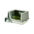 thumbnail image 1 of lionlar Cat Litter Box Litter Tray Bottom Detachable Semi Enclosed with Portable Antiing Green L, 1 of 9