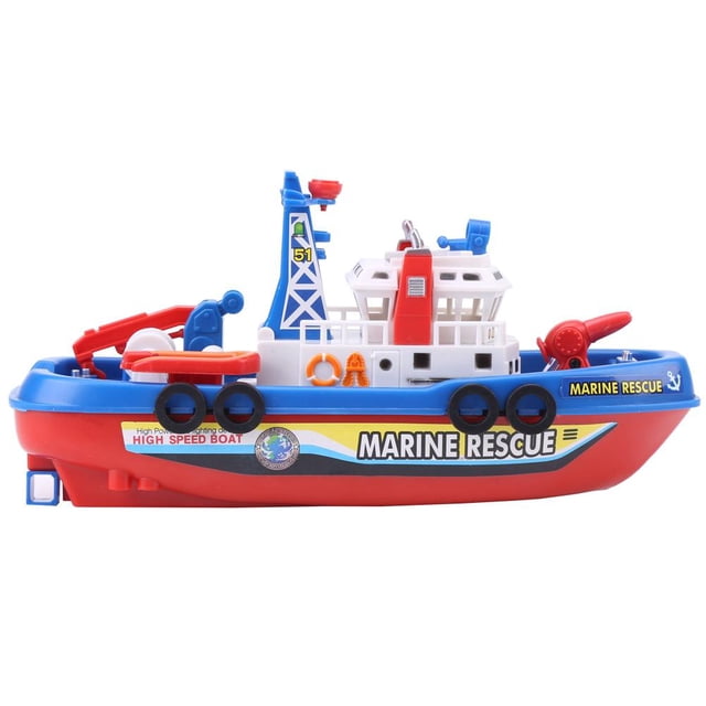 WALFRONT Ship Model Toy, Kids Ship Toy,Children Kids Fireboat Toy Water Spraying Ship Model with Sound & Flash Light
