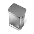 thumbnail image 3 of Simplehuman 45 Liter / 11.8 Gallon Rectangular Kitchen Step Trash Can Brushed Stainless Steel with Plastic Lid, 3 of 8