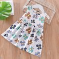 thumbnail image 3 of yoeyez Robes pour Filles 14-16 Ans Tout-Petit Enfant Bébé Filles Sans Manches Imprimé Graphique Débardeur Robe d'Été Plissée Ample Col Rond Robe Soleil Robe Décontractée pour Filles Blanc, 3-4 Ans, 3 of 4