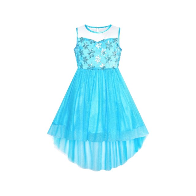 Girls Dress Ice Snow Queen Princess Dress Up Birthday Party 10 Years