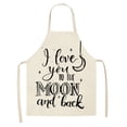thumbnail image 2 of TIMIFIS Pockets Holds 1Pc Parent Adult The Family Kitchen Lovely Print Linen Family Aprons Kitchen Gadgets, 2 of 2