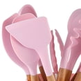 thumbnail image 5 of Set Kitchenware Kit Silicone Cookware Set Wood Handle Non Stick  with Container, 5 of 5