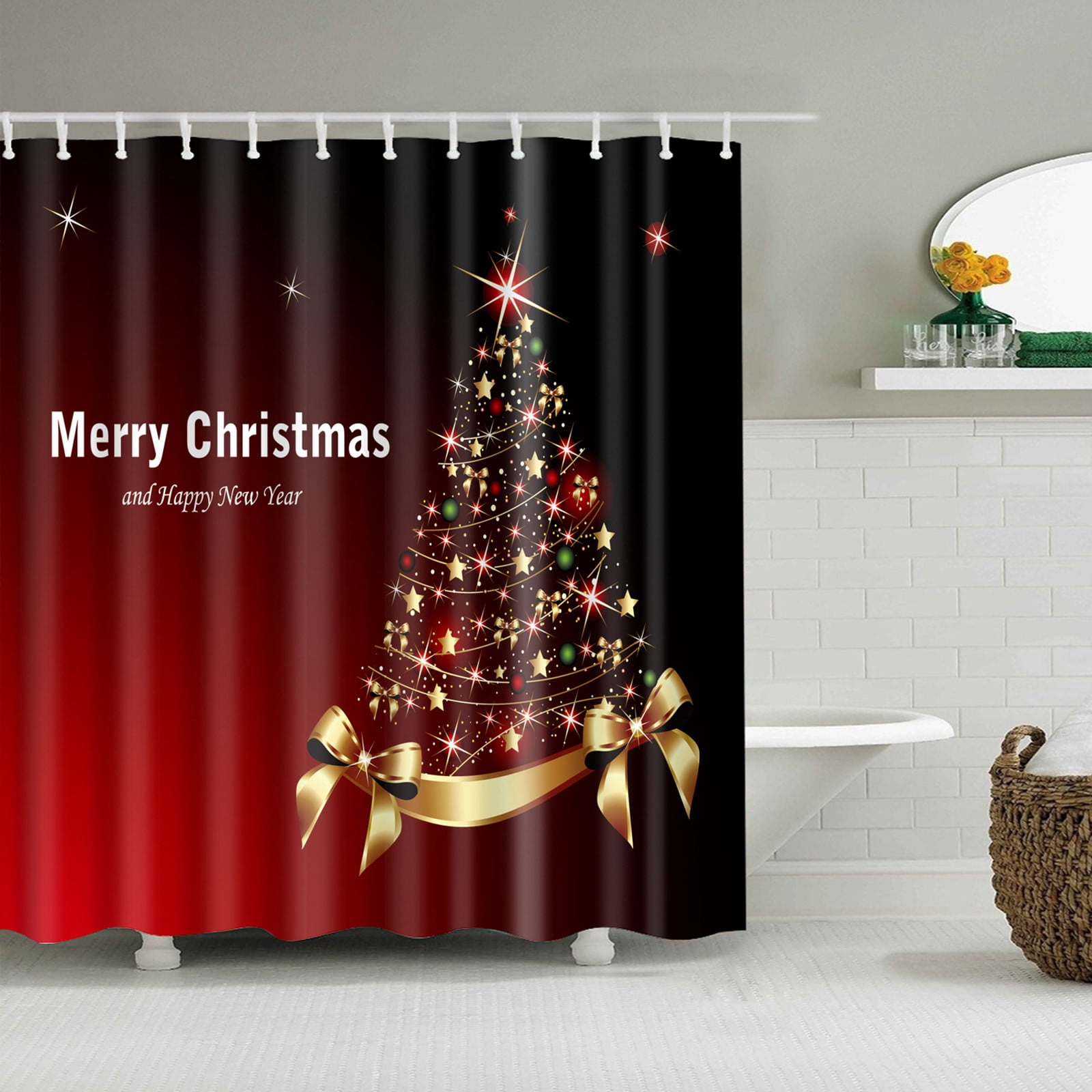 EGNMCR Curtains, Curtains for Bedroom Christmas Shower Curtain Various Patterns Shower Shower Curtain Bathroom Shower Curtain Digital Printing Polyester Shower Curtain shower curtain