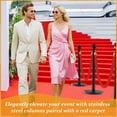 thumbnail image 1 of Stainless Steel Stanchion Posts Crowd Control Barrier – 26FT Crimson Soft Rope for Queue Management, Events, Parties, Red Carpet – Decorative Outdoor Fence – 4 Stanchions Included – 4 Pack, 1 of 7
