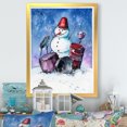 thumbnail image 1 of Designart Christmas Snowman Playing Drumset Traditional Framed Wall Art, 1 of 4